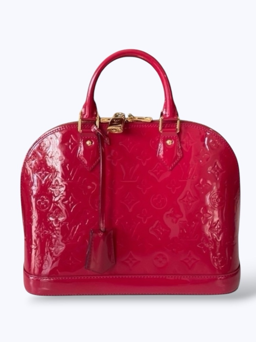 Louis Vuitton Pink Rose Indian Leather Monogram Vernis Alma Bag New Condition